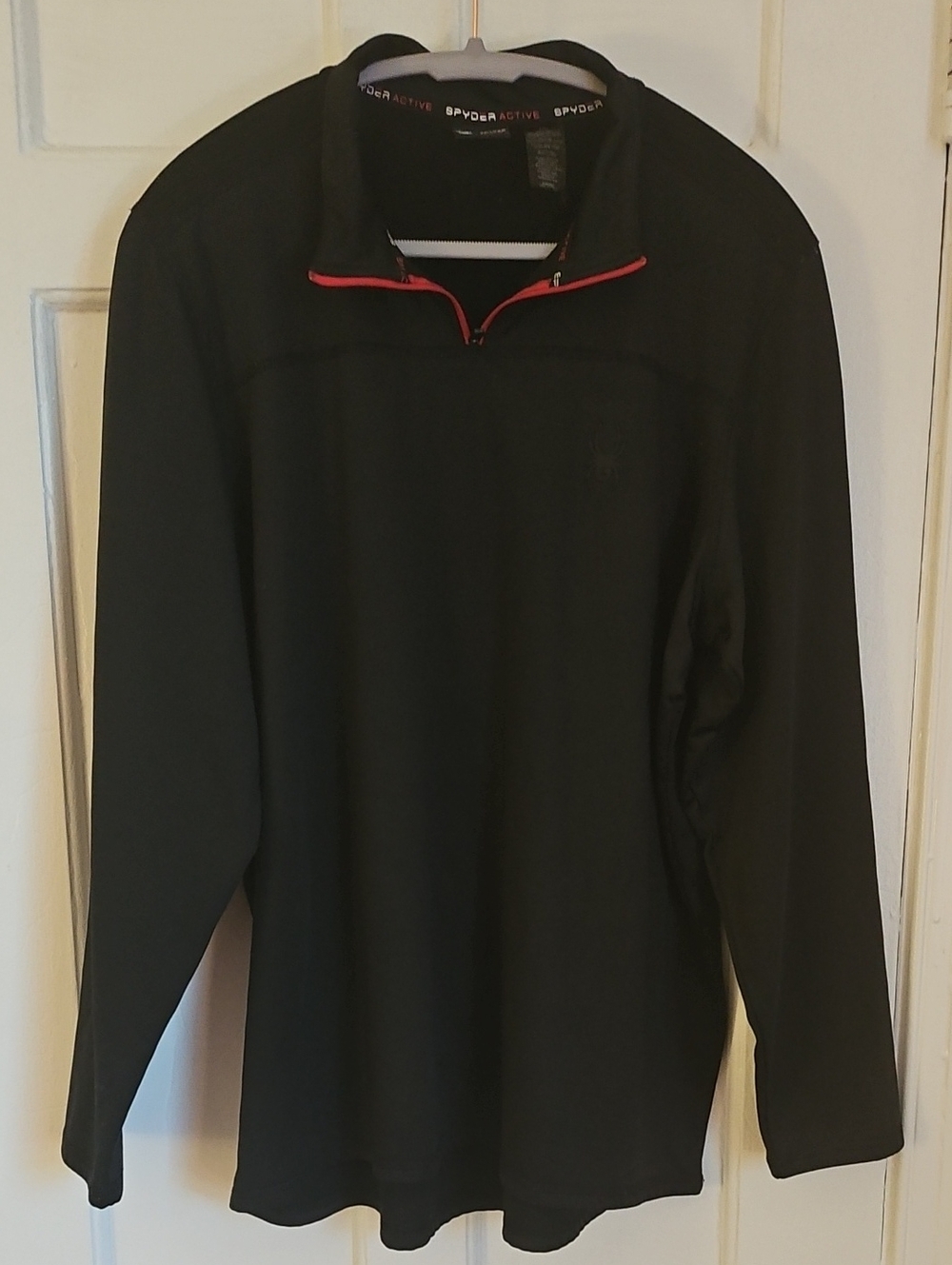 Spyder Men’s Black Partial Zip with Red Trim